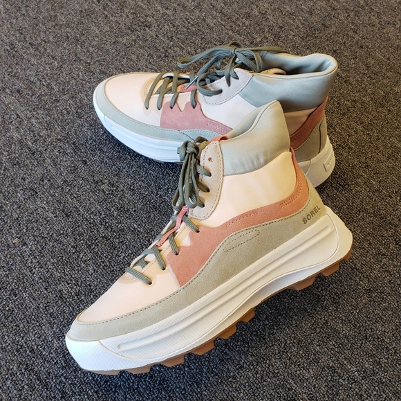 Sorel ONA 503 Mid Color Block High Top Sneakers Nova Sand Womens NEW - Picture 2 of 7